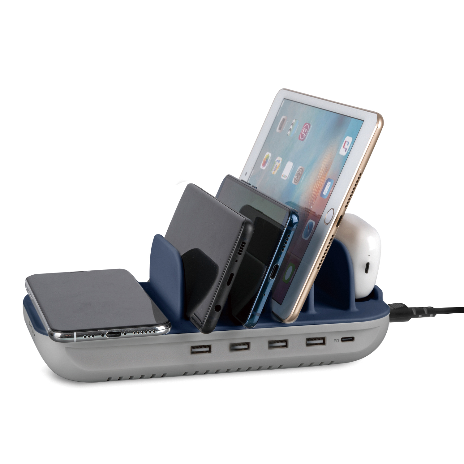 The 4smarts charging station can quickly charge up to 6 devices at once.