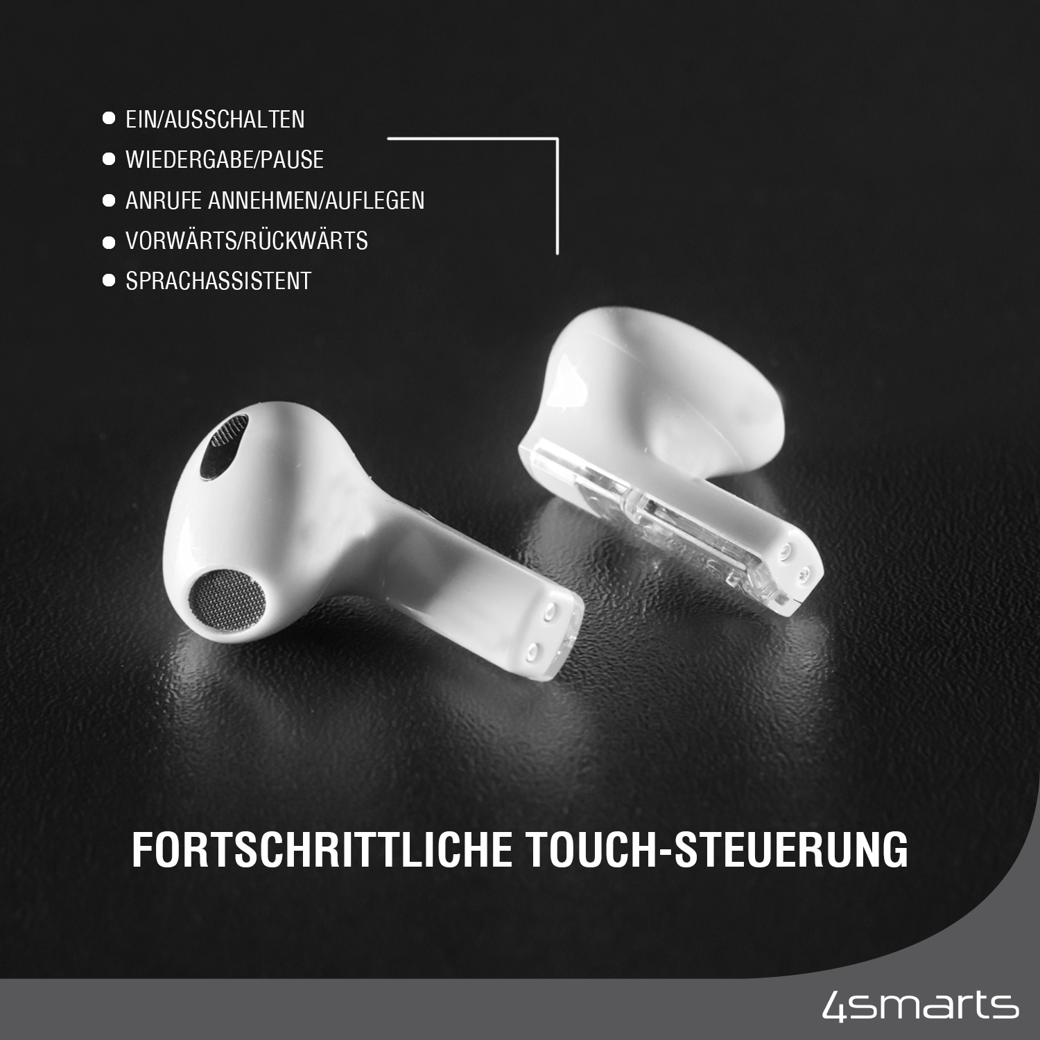 Diese Bluetooth in ear Kopfhörer haben eine fortschrittliche Touch-Steuerung.