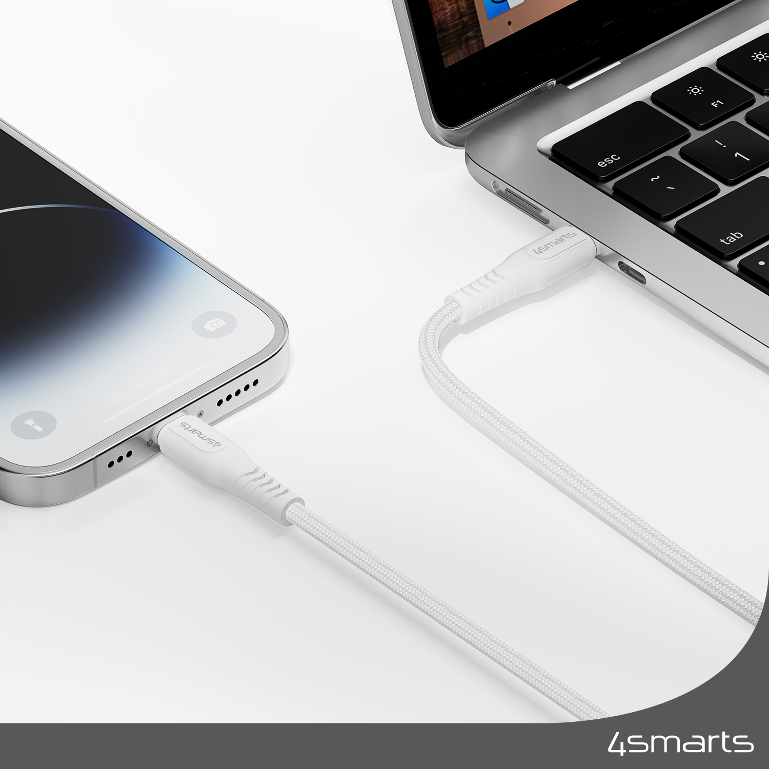 The 4smarts USB-C to Lightning cable RapidCord PD 30W lets you charge your phone and transfer data at lightning speed.