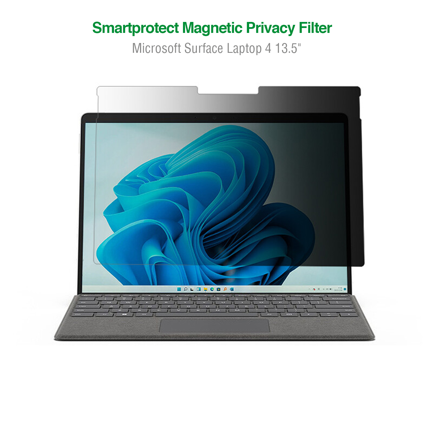 The mounting material and cleaning cloth are already included in the scope of delivery in addition to the privacy screen protector for your Microsoft Surface Laptop 4 13,5-inch.