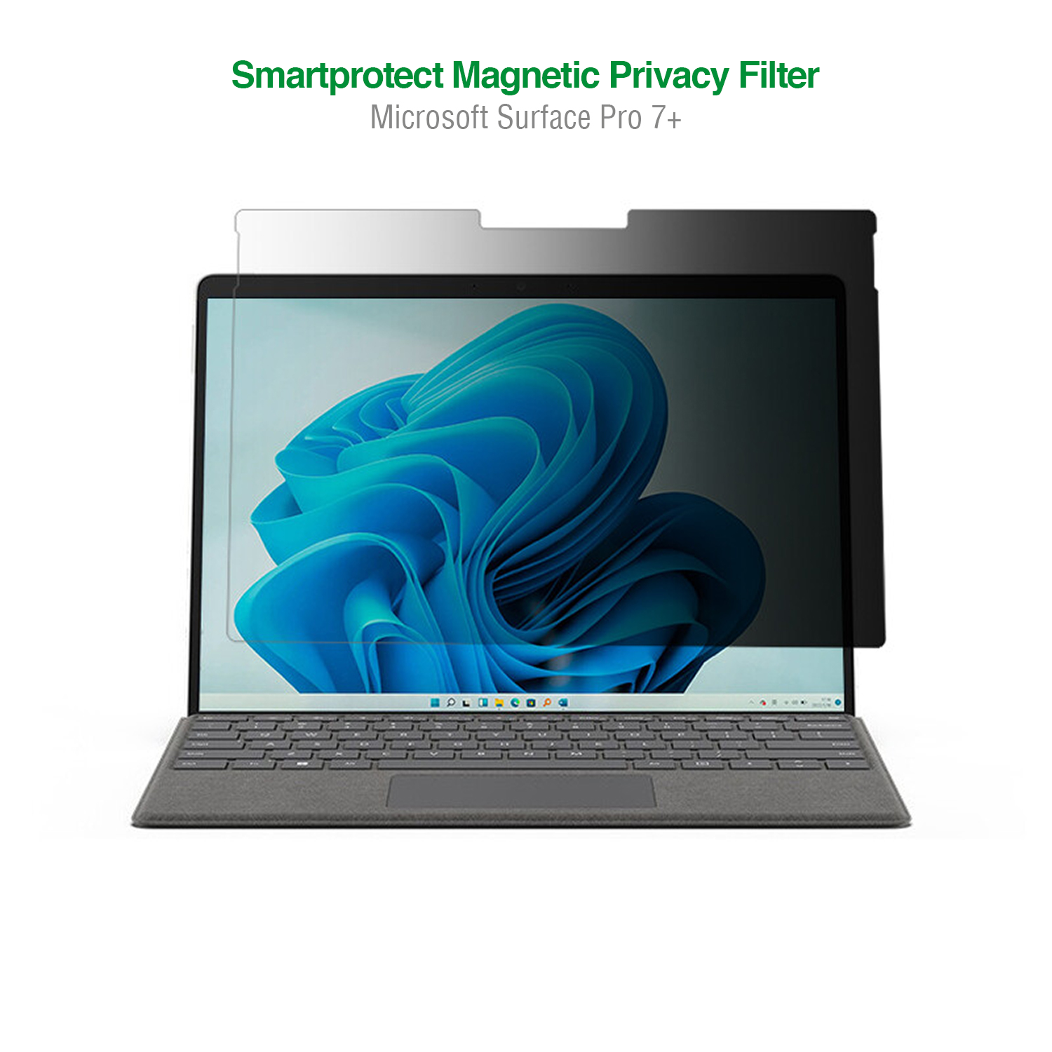 The mounting material and cleaning cloth are already included in the scope of delivery in addition to the privacy screen protector for your Microsoft Surface Pro 7+.