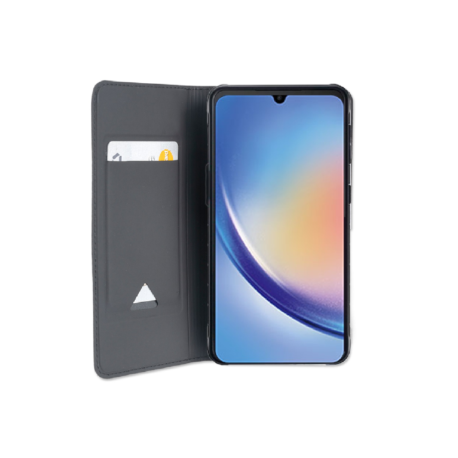 Samsung Galaxy A34 flip case stays open when you want to use your phone. 