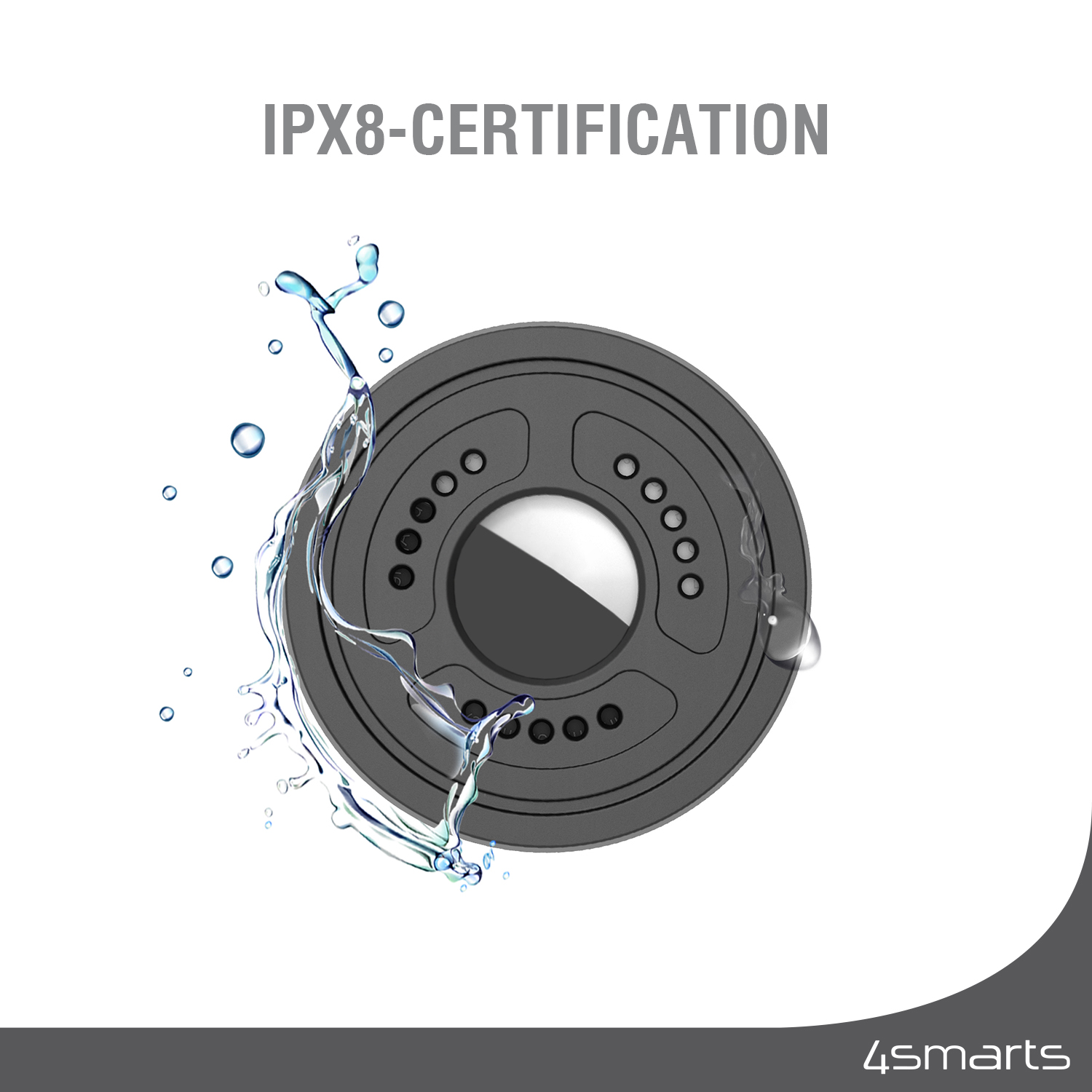 Your AirTag is protected in extreme weather conditions or water contact because of the IPX8 waterproof rating.