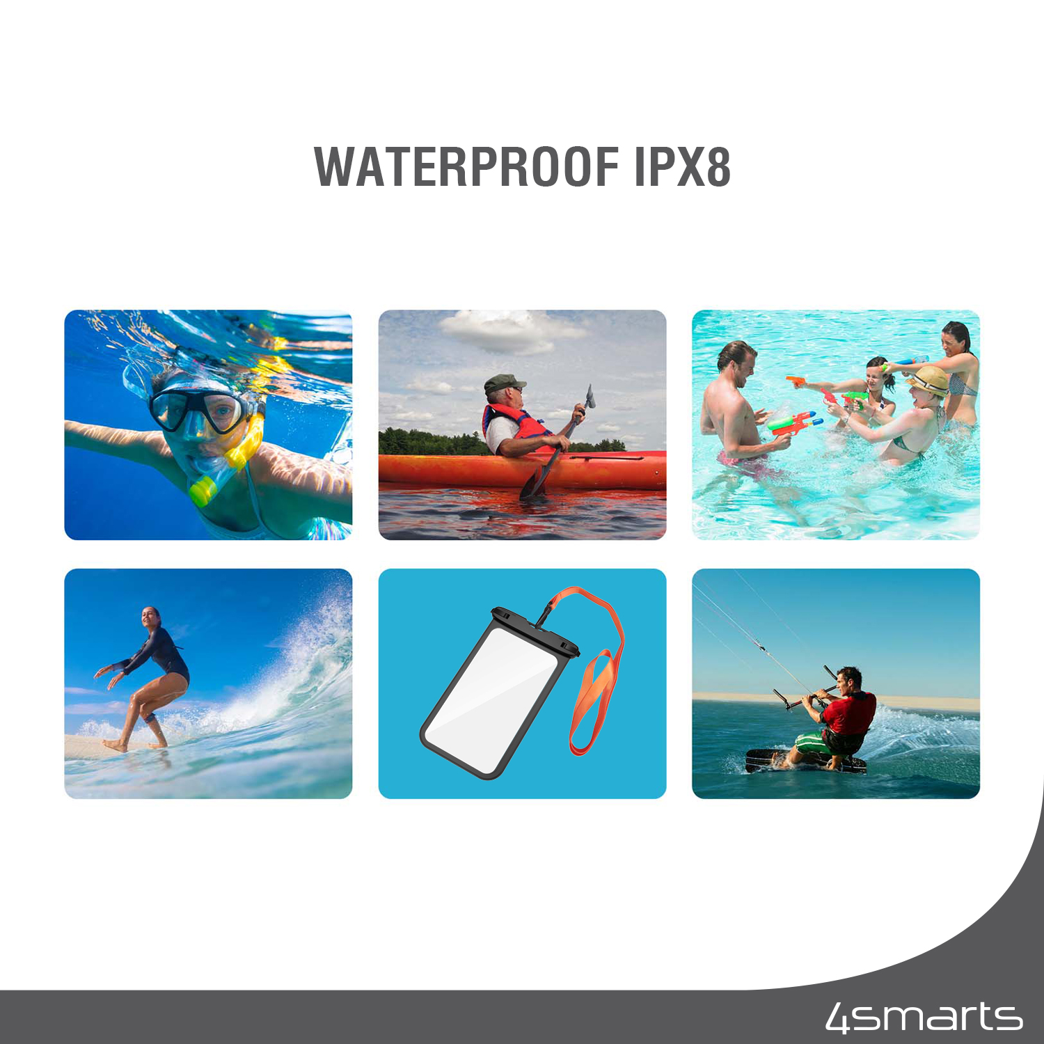 The 4smarts Active Pro waterproof case protects your device.