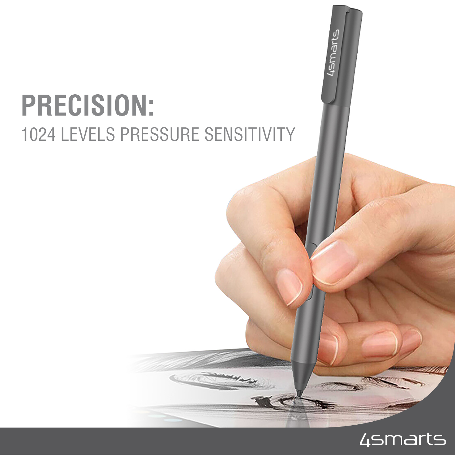 The stylus pen has 1024 levels of pressure sensitivity and responds to your every move with absolute precision.