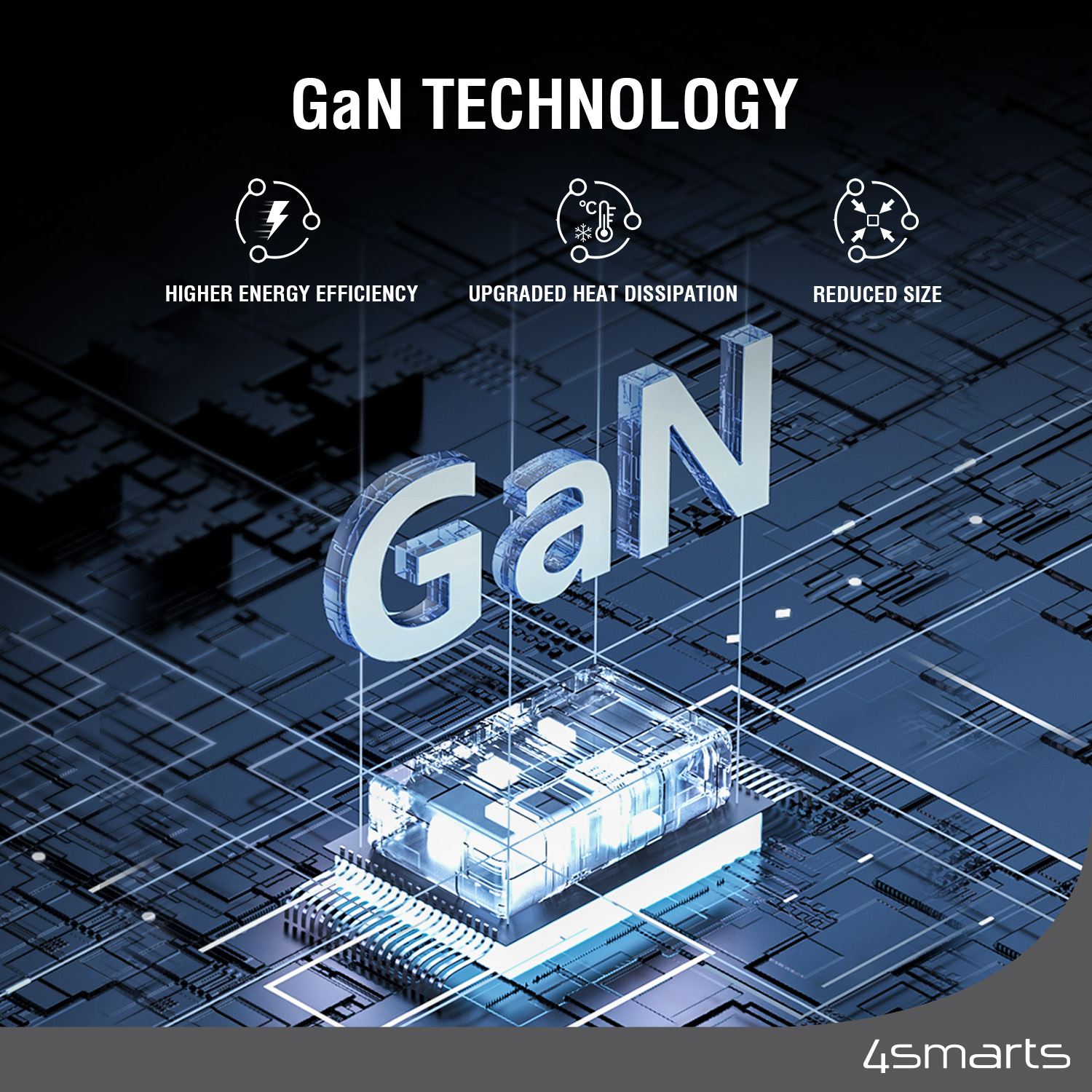 The 4smarts 7in1 GaN charging station with GaN technology offers safe and efficient charging with low heat generation.