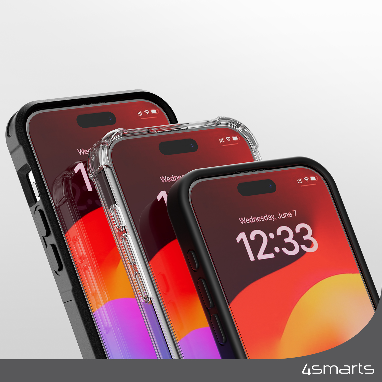 Das 4smarts Second Glass für das Apple iPhone 15 Plus, inklusive Montagehalterung, integriert sich nahtlos ins Design des Smartphones und kann mühelos mit jeglichem Case kombiniert werden.