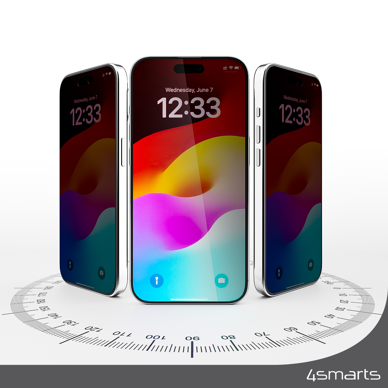 Das 4smarts Second Glass Privacy für das Apple iPhone 15 Pro Max, inklusive Montagerahmen, gewährleistet nicht nur Schutz auf Panzerglas-Niveau, sondern bietet zusätzlich einen Sichtschutz für deine Privatsphäre.