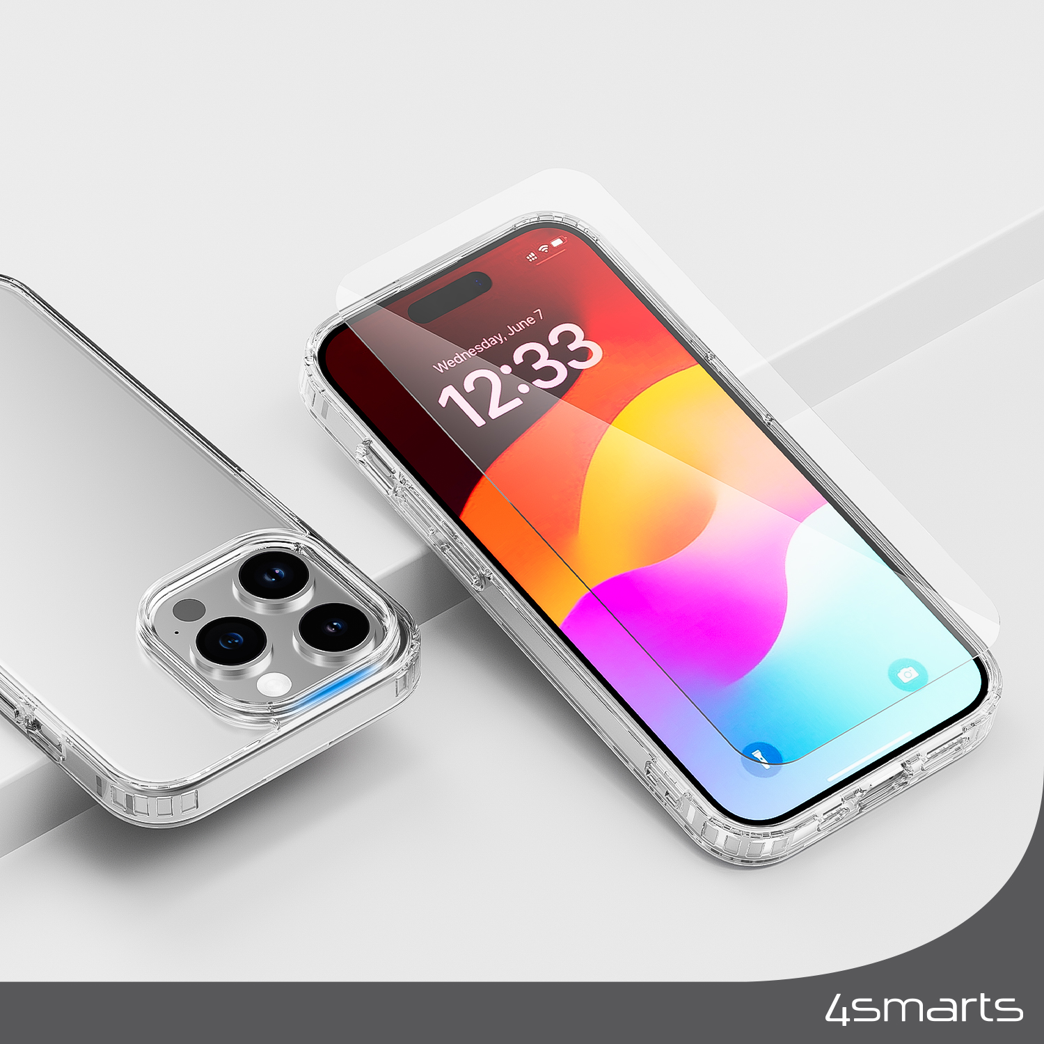 Das 4smarts 3in1 Premium Starter Set für Apple iPhone 15 MagSafe bietet dir Rundumschutz durch die Kombination aus 9H-Schutzglas und MagSafe-Hülle und schützt dein Gerät so effektiv vor Kratzern und Stößen bei voller Beibehaltung der Touch- und Gesichtserkennung.