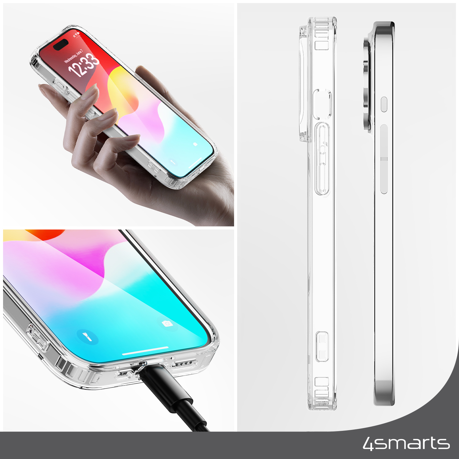 The 4smarts 360° Premium Protection Set for the MagSafe iPhone 15 offers optimal protection for your device without restricting the usability or affecting the touchscreen functionality. 