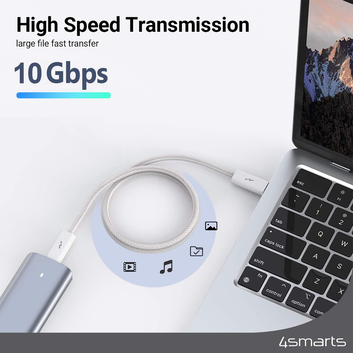 The PremiumCord USB-C cable from 4smarts supports high-speed data transfer.