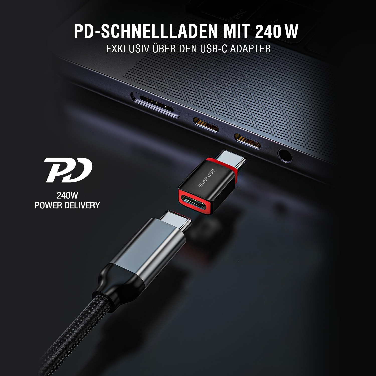 PD-Schnellladen mit 240 W – Ladegeräte mit voller Power dank 4smarts Adapter.