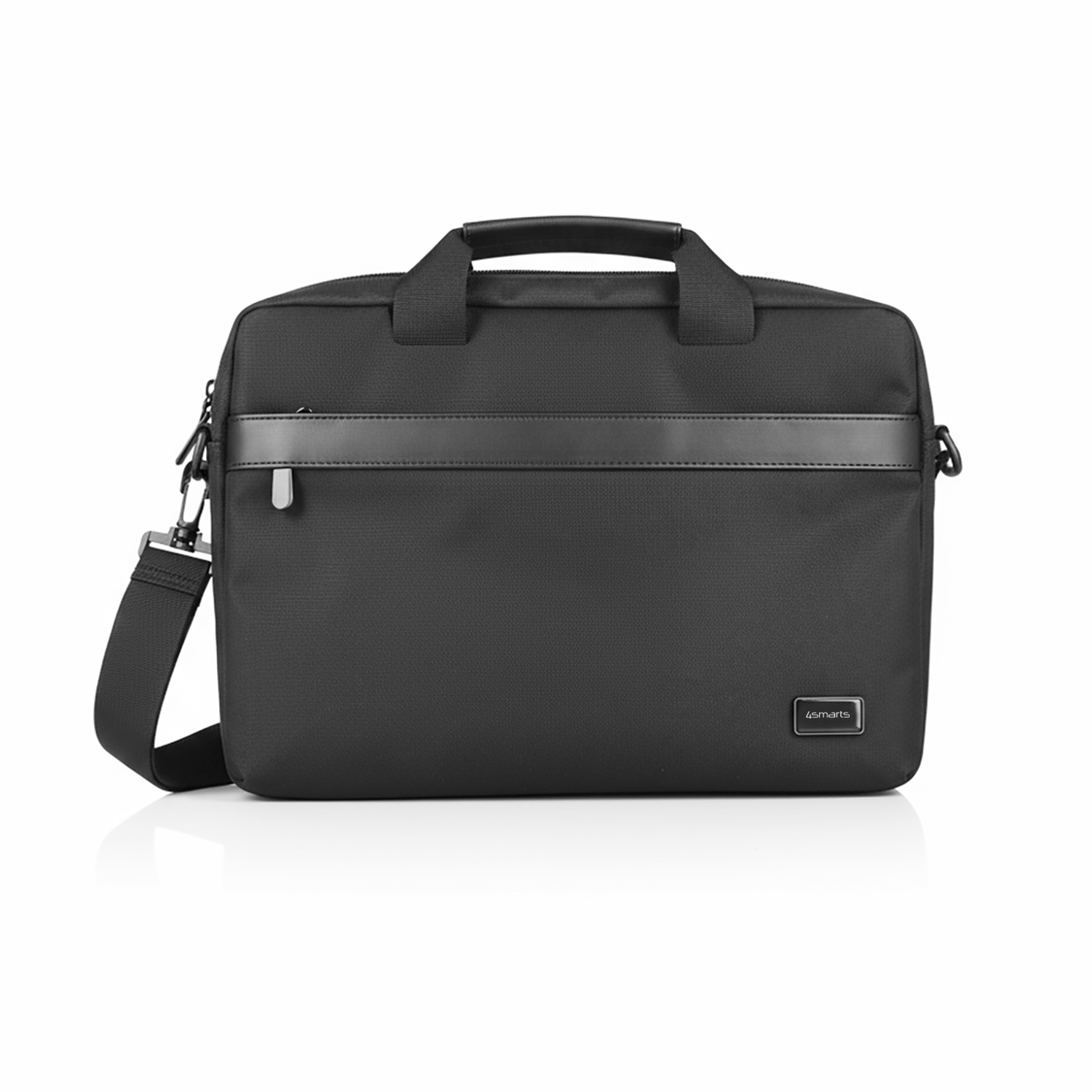 Schlanke Notebook-Tasche 13–14 Zoll in Schwarz mit Frontfach und Tragegriffen
