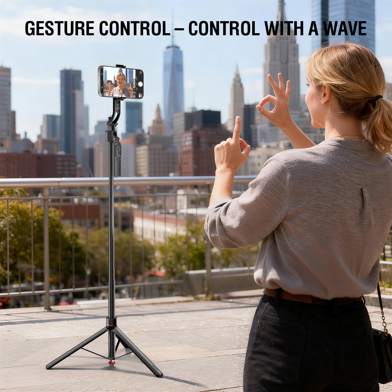 Gesture control for hands-free operation of tracking and recording functions
