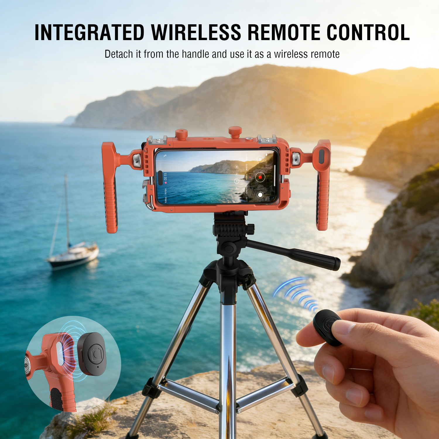 magnetically detachable remote trigger integrated in the handle