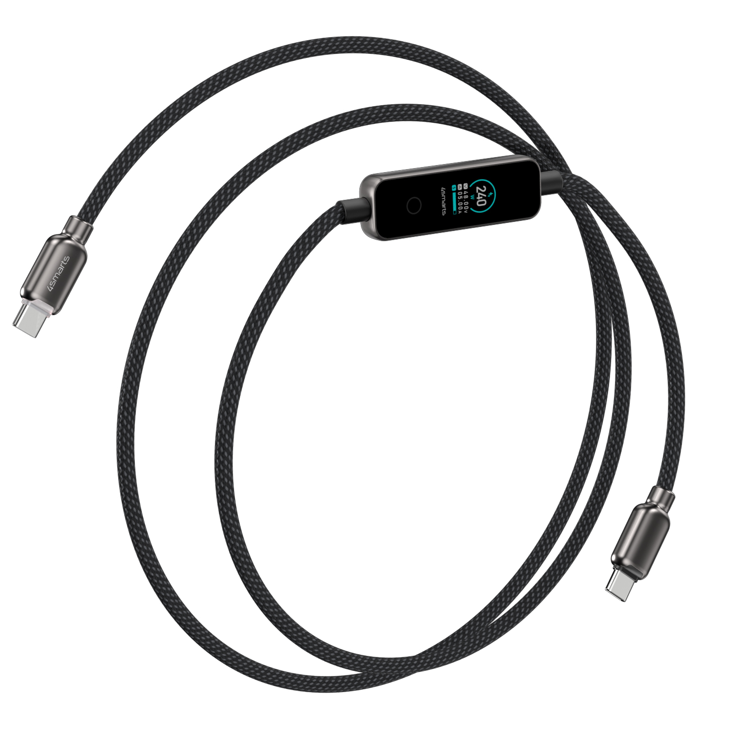 USB-C Kabel 120 cm Länge mit Display flexibel für Alltag und Reisen